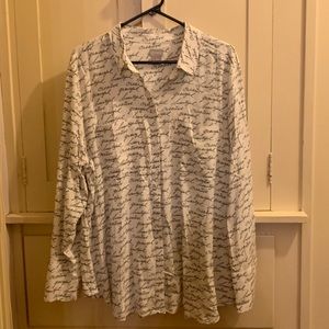 Chicos White Button Down Top Size 3